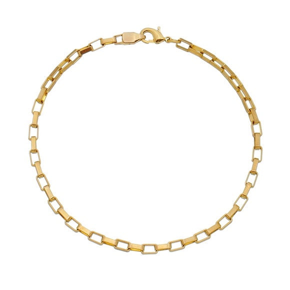 Pulseira Tijolinho 3mm Folheado a Ouro 18k 20cm