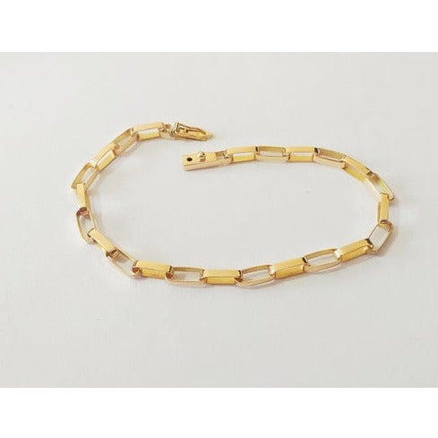 Pulseira Tijolinho 3mm Folheado a Ouro 18k 20cm