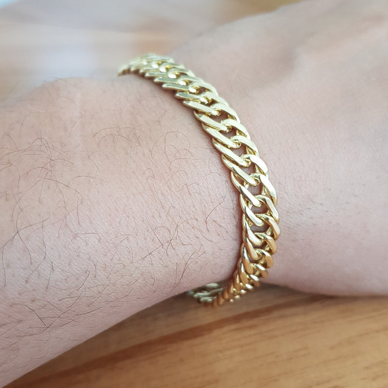 PULSEIRA GOURMET 8mm FECHO TRAVA ESPECIAL (8mm) - 20cm - BANHADO A OURO 18K