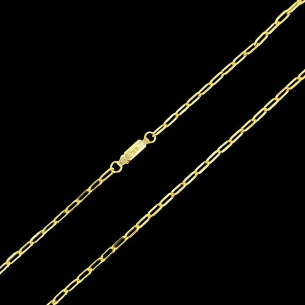 Corrente Cartier 2mm + Pingente Cruz Palito - Banhado a Ouro 18k